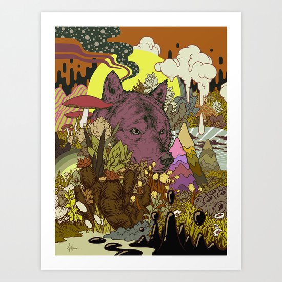 Zen Wolf Art Print