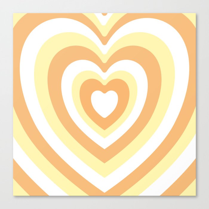 Orange and Yellow Heart Shape Canvas Print
