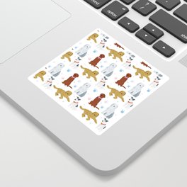 Dogs and paw-prints pattern Sticker