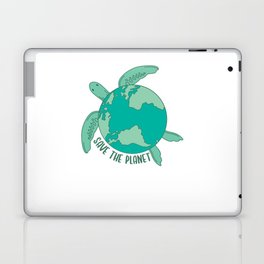 Turtle With Earth Environmental save the planet Laptop Skin