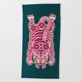 King Of The Jungle 02: Pink Tiger Edition Beach Towel