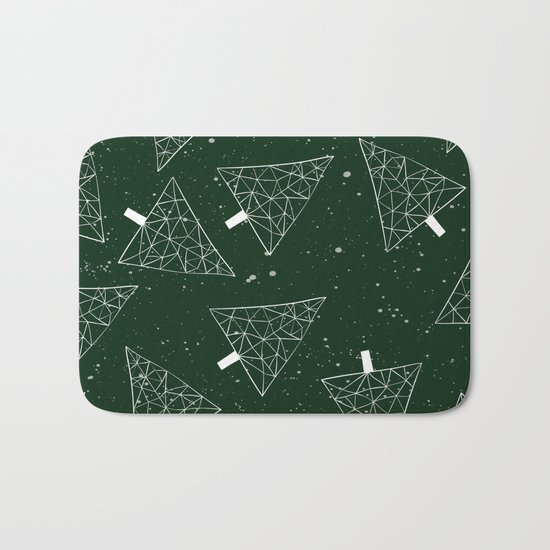 Christmas Trees Green Bath Mat