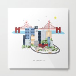 San Francisco Metal Print | Sanfrancisco, Cali, Sanfranciscoart, Sanfranart, Graphicdesign, Calilove, Caliart, Sanfranciscoprint, Sanfran, Sanfraprint 