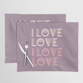 I Love Love - Lavender Purple & Pink pastel colors modern abstract illustration  Placemat