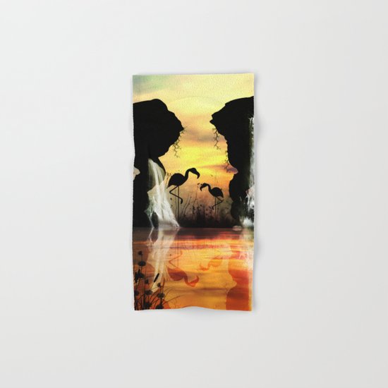 Flamingo Hand & Bath Towel