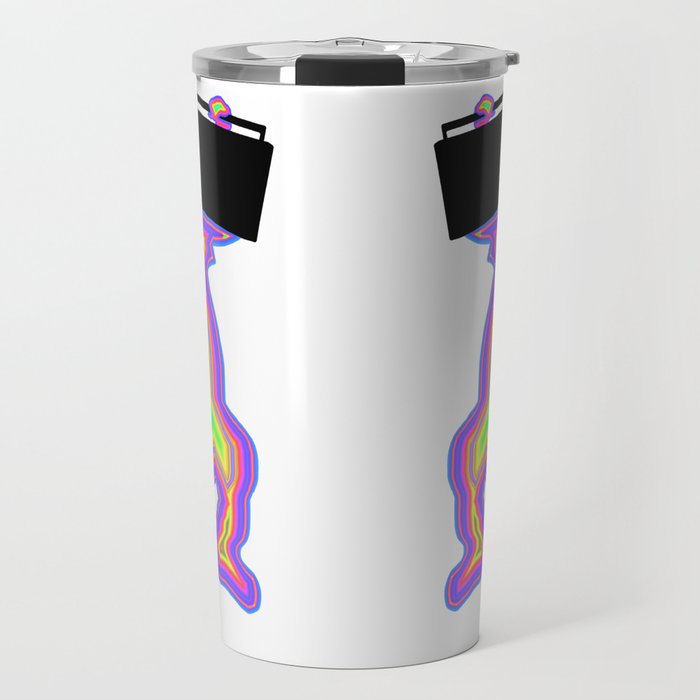 1980s Neon Silhouette with a Boombox Travel Mug