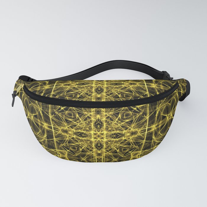Liquid Light Series 29 ~ Yellow Abstract Fractal Pattern Fanny Pack