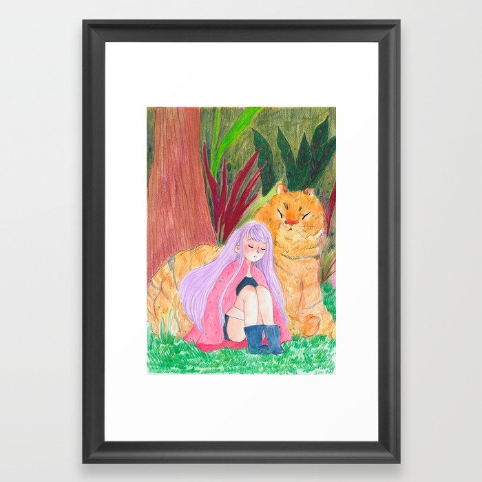 Sleepy Jungle Framed Art Print
