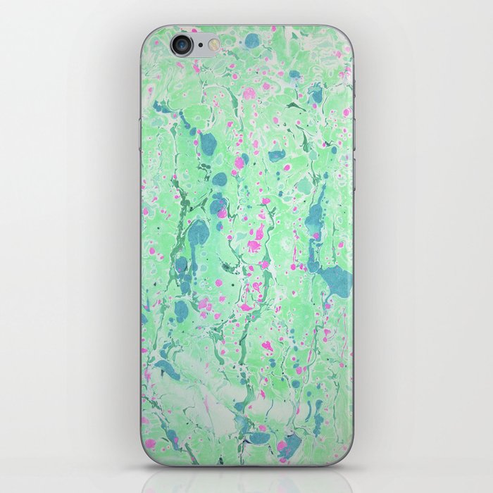 Spring Rain marbleized print iPhone Skin