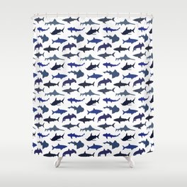 Blue Sharks Shower Curtain