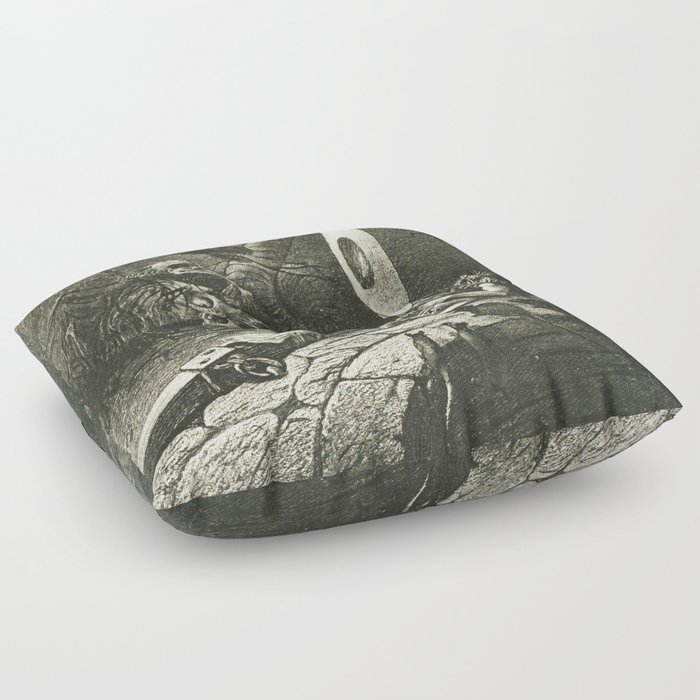 The Pit and the Pendulum illustration Floor Pillow