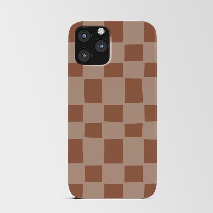 Tipsy checker in terracotta iPhone Card Case