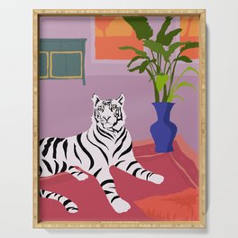 White Tiger Serving Tray