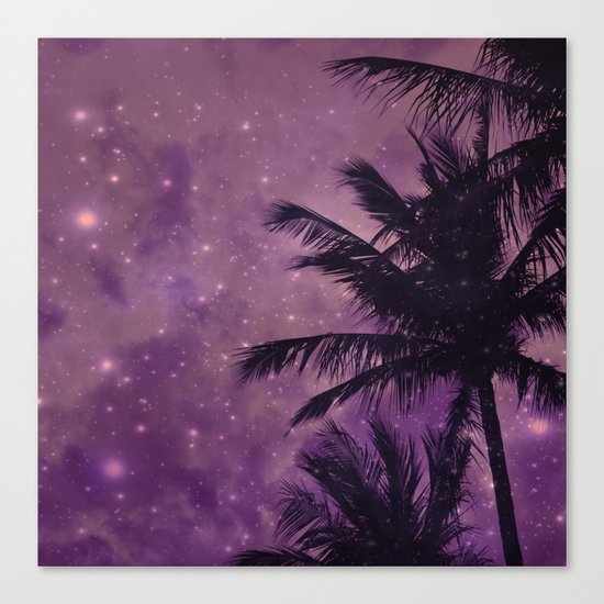 Purple Sky Palm Canvas Print