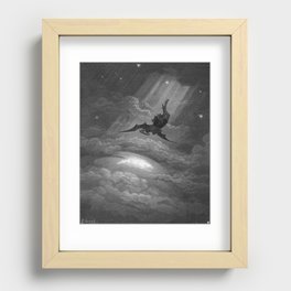 Satan descends upon Earth Gustave Dore Recessed Framed Print