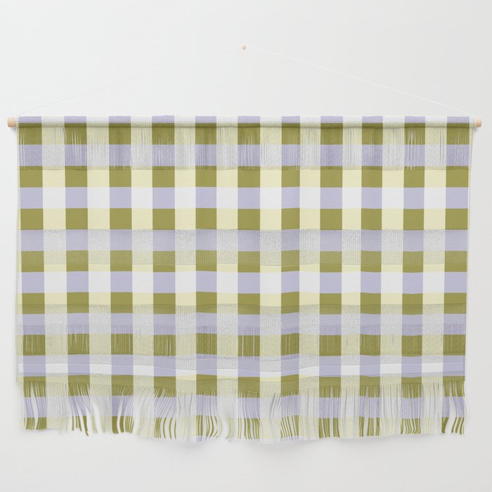 Checks-olive and yellow Wall Hanging