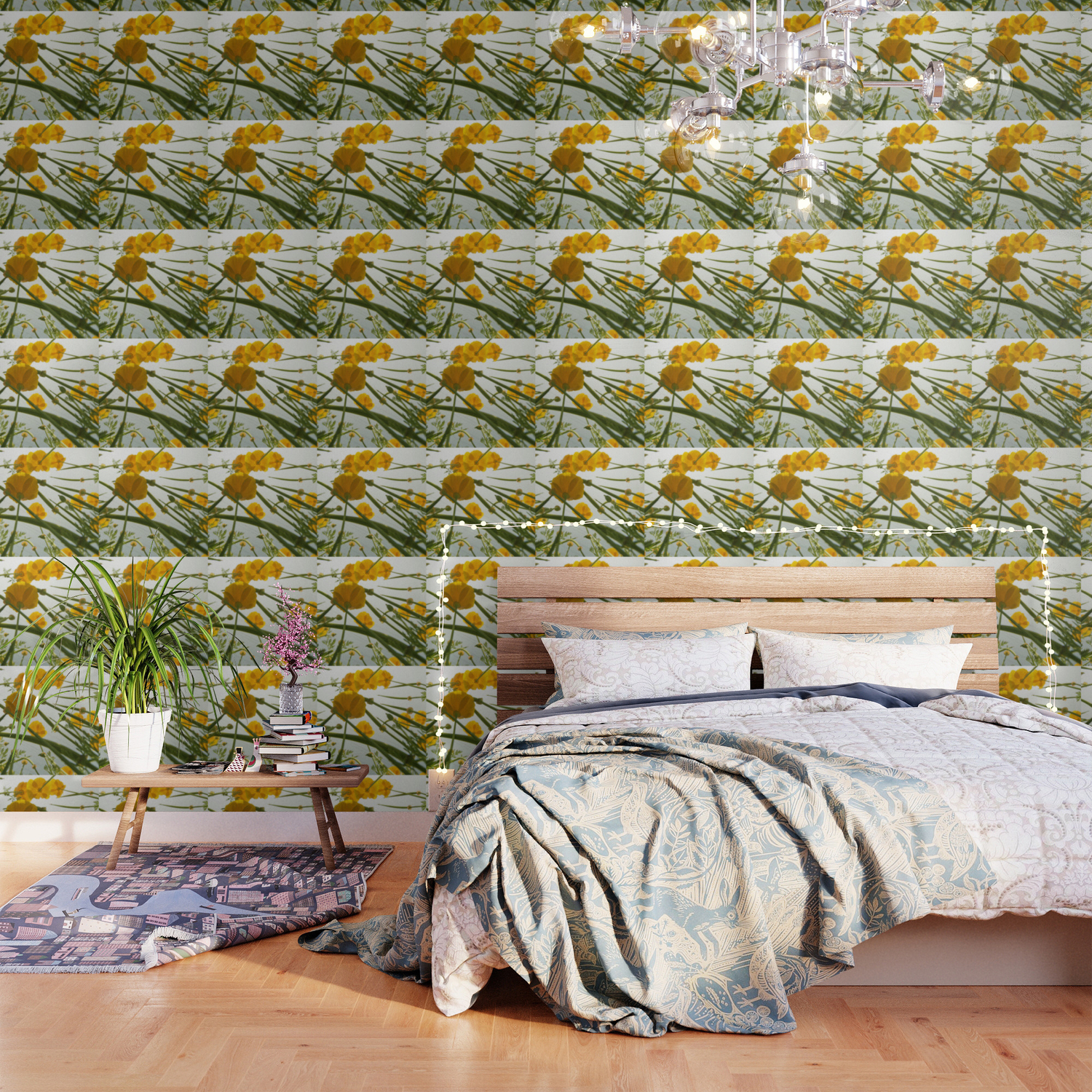Looking Through Yellow Daisies To The Sky Wallpaper By Dec02