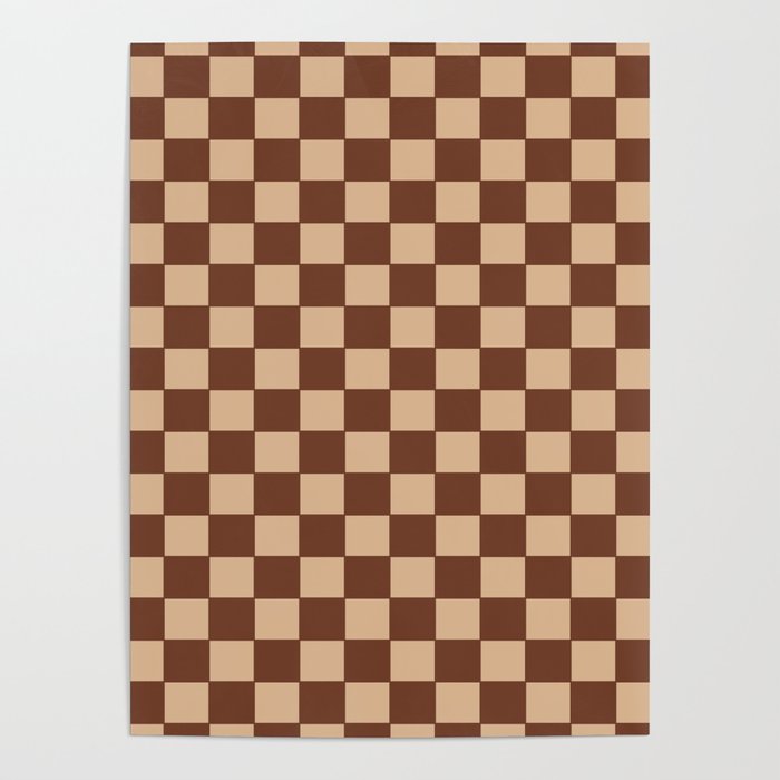 Beige and Brown Checkers Neutral Tan and Brown Checkered Mens 