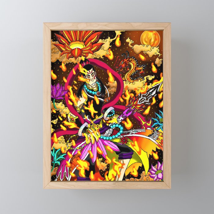 Dance of Flames Framed Mini Art Print