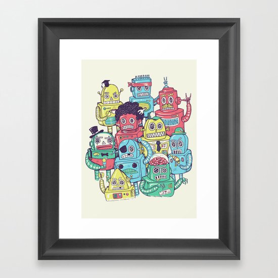 Robot's can't Smile Framed Art Print