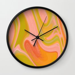 Twist Series Wall Clock | Aesthetics, Smallartist, Groovy, Smallbusiness, Gold, Custom, Drawing, Vibe, Pink, Orange 