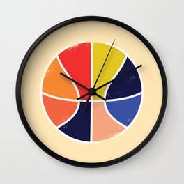 Rainbow Basketball Wall Clock