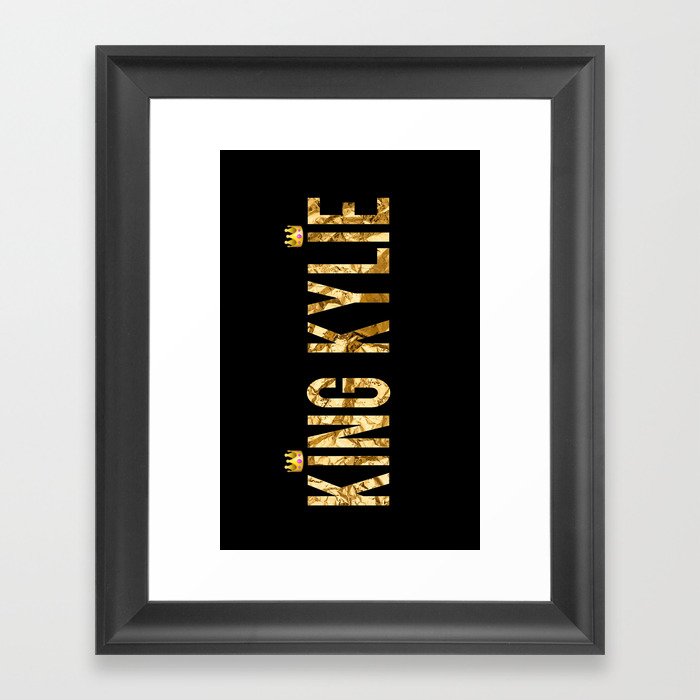 KING KYLIE - Black & Gold Framed Art Print