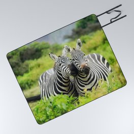 South Africa Photography - Two Zebras In Love Picnic Blanket