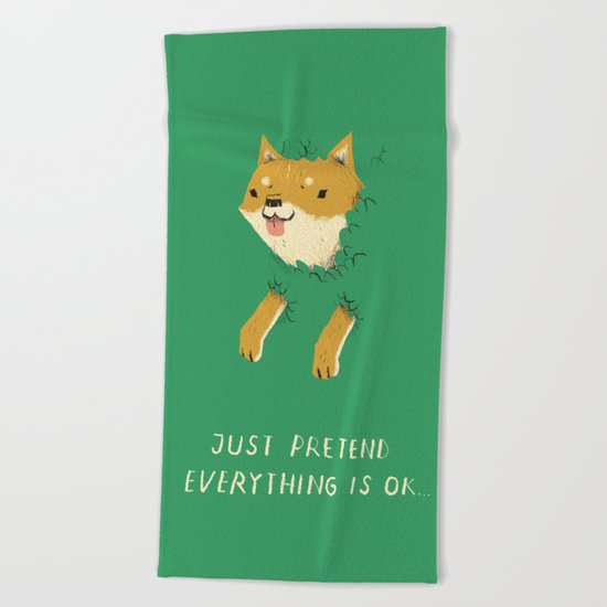 bush shiba Beach Towel