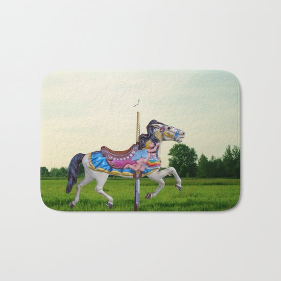 Wood horse Nature Bath Mat