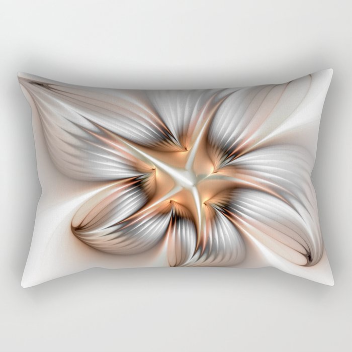 Elegance of a Flower, modern Fractal Art Rectangular Pillow