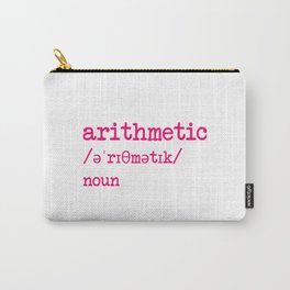 Arithmetic Teacher Word Definition Dictionary Mathematician Carry-All Pouch