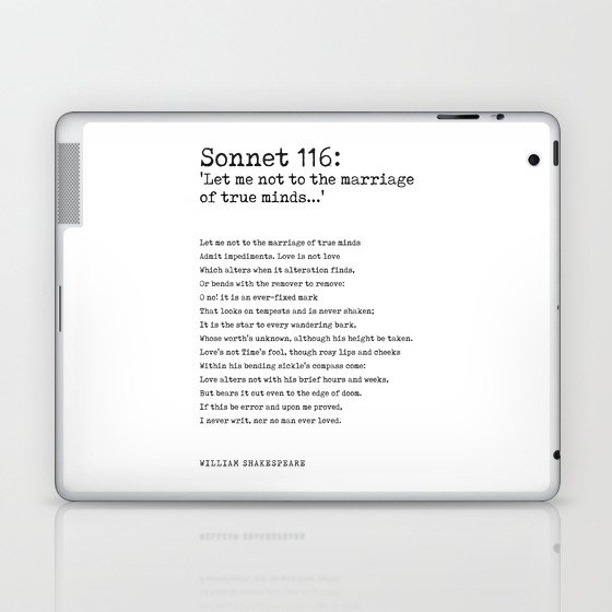 Sonnet 116 - William Shakespeare Poem - Literature - Typewriter Print 1 Laptop & iPad Skin