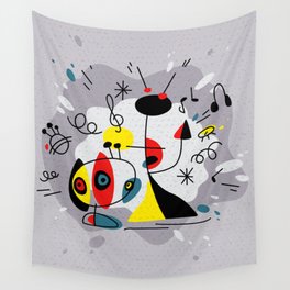 Music inspired by Joan Miro#illustration Wall Tapestry