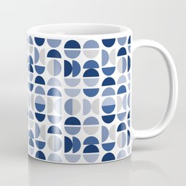 Mid Century Modern Blue Gray Geometry Coffee Mug