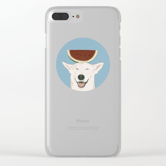 Watermelon doggy smile Clear iPhone Case
