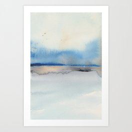 About These Waters - Abstract Watercolor Landsacpe Seascpe Painting Art Print
