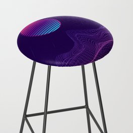 Minimalist Synthwave Midnight Bar Stool