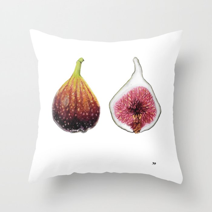 Fig Botanical Art Throw Pillow