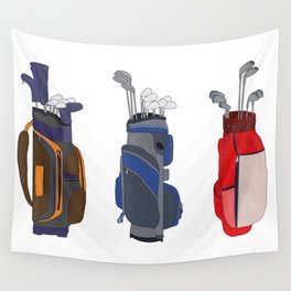 Awesome Golf Bags Wall Tapestry