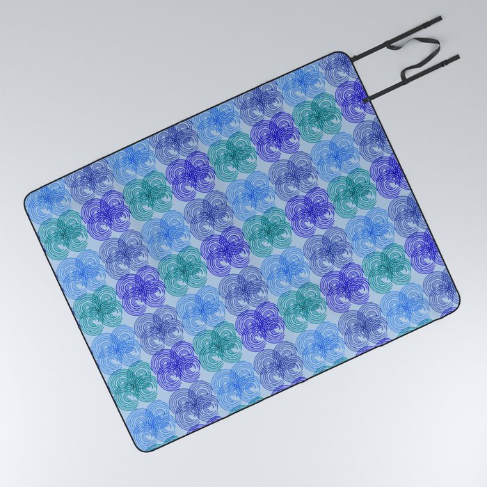 Pattern abstract regular Blue Picnic Blanket
