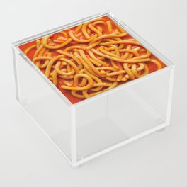 Spaghetti Pasta Noodles In Red Tomato Sauce Photograph Pattern Acrylic Box