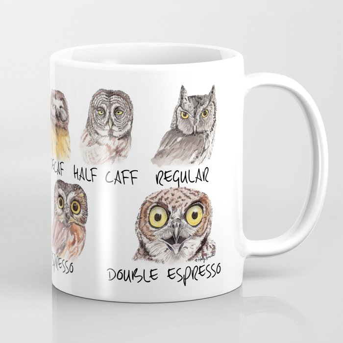 Owl Caffeine Meter -  funny owl coffee Coffee Mug