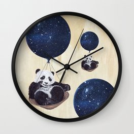 Panda in space Wall Clock