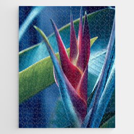 Helicon Flower In Blue And Red Jigsaw Puzzle