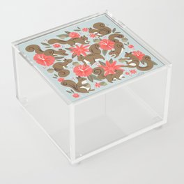 Squirrels & Blooms – Russet & Coral Acrylic Box