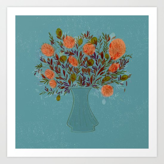 Blue Bouquet Art Print