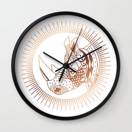 Copper Rhino Wall Clock