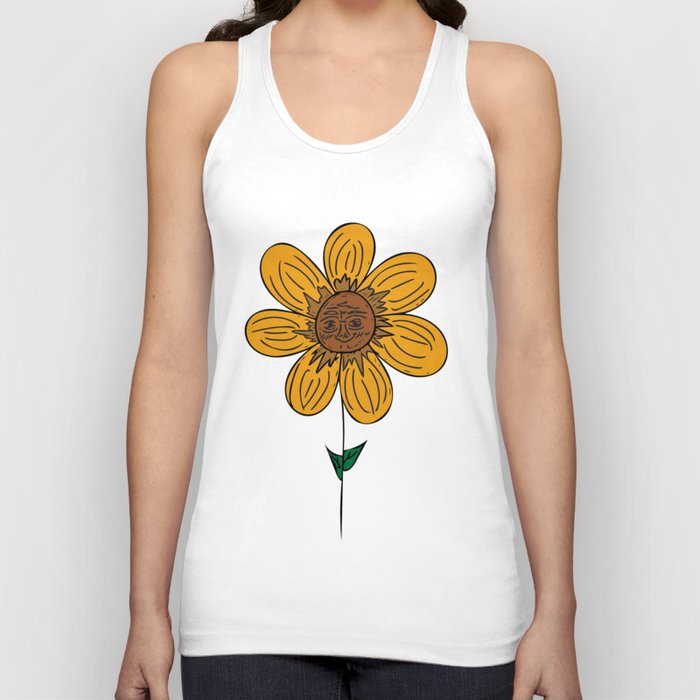 Sun Flower Sunflower Face Tank Top