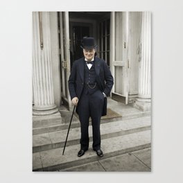 Winston Churchill At White House - 1929 - Colorized Canvas Print